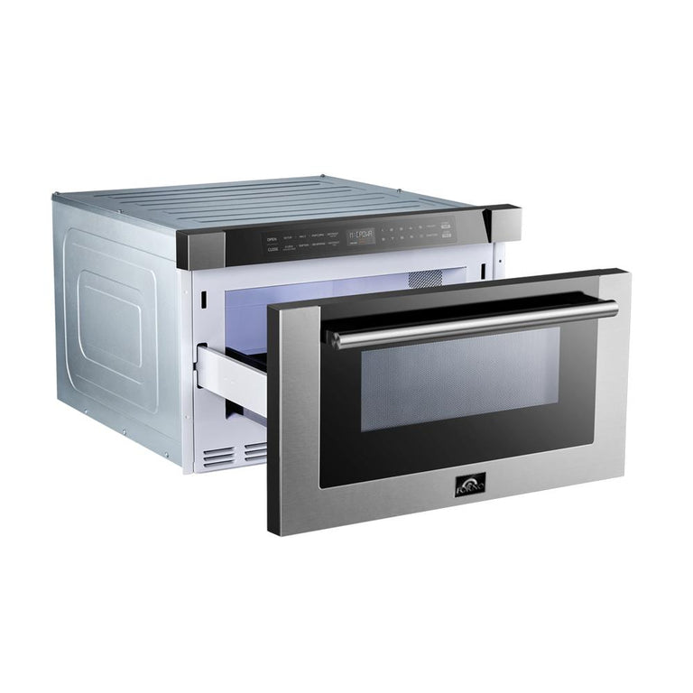 Forno Appliance Package - 48" Gas Range, Range Hood, 36" Refrigerator, Dishwasher, Microwave Drawer, AP-FFSGS6244-48-18