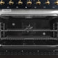 FORNO Antico 36" 4.5 cu. ft. Dual Fuel Range with 6 Sealed Burners in Black with Antique Brass Accents, FFSGS6113-36BLK
