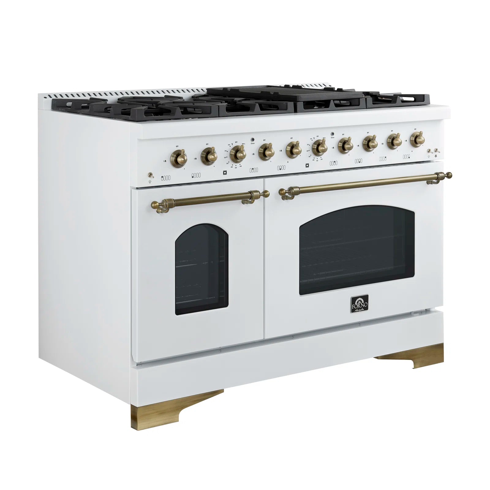 White and brass range cooker cheap
