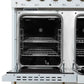 FORNO Antico 48" 5.5 cu. ft. Dual Fuel Range with 8 Sealed Burners and Griddle in White with Antique Brass Accents, FFSGS6113-48WHT
