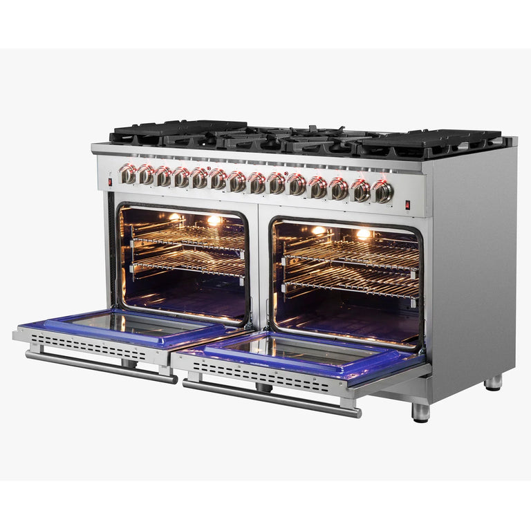 Forno 60″ Freestanding Dual Fuel Range with 10 Burners, FFSGS6125-60