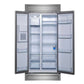 FORNO Salerno 40" 20 cu. ft. Side-by-Side Built-In Refrigerator with Water and Ice Dispenser and Modern Trim Kit, FFRBI1844-40MG