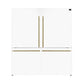 FORNO Espresso Milano 62" 34.4 cu. ft. Side-By-Side Refrigerator with Ice Maker in White with Antique Brass Accents, FFFFD1787-60WHT