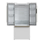 FORNO Espresso Gallipoli 30" 17.5 Cu. Ft. Refrigerator with Ice Maker in White with Antique Brass Handles, FFFFD1974-31WHT