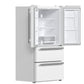 FORNO Espresso Moena 36" 19.2 cu. ft. Refrigerator with Ice Maker in White with Antique Brass Handles, FFRBI1820-36WHT