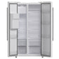 FORNO Espresso Salerno 36" 20 cu. ft. Side-By-Side Refrigerator with Water and Ice Dispenser in White with Silver Handles