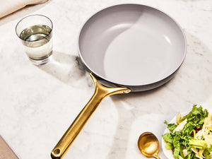 Caraway Fry Pan in Black with Gold Handle