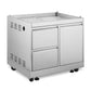 Cosmo Newport Collection 32-Inch Freestanding Outdoor Grill Cabinet with Propane Tank Storage and 2 Drawers, Stainless Steel, COS-GCN323SS