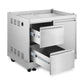 Cosmo Newport Collection 32-Inch Freestanding Outdoor Grill Cabinet with Propane Tank Storage and 2 Drawers, Stainless Steel, COS-GCN323SS
