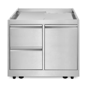 Cosmo Newport Collection 32-Inch Freestanding Outdoor Grill Cabinet with Propane Tank Storage and 2 Drawers, Stainless Steel, COS-GCN323SS