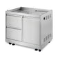 Cosmo Newport Collection 32-Inch Freestanding Outdoor Grill Cabinet with Propane Tank Storage and 2 Drawers, Stainless Steel, COS-GCN323SS