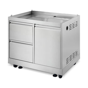 Cosmo Newport Collection 32-Inch Freestanding Outdoor Grill Cabinet with Propane Tank Storage and 2 Drawers, Stainless Steel, COS-GCN323SS