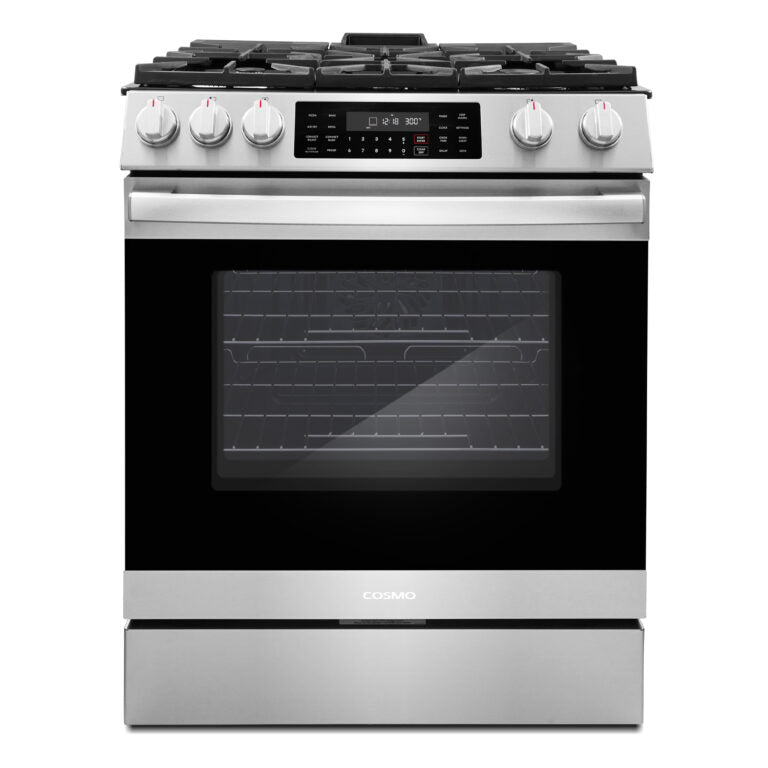 Cosmo Professional 30" 6.1 cu. ft. Slide-In Freestanding  Gas Range with 5 Sealed Gas Burners and Self Clean, Air Fry Oven in Stainless Steel
, COS-GRC305KTD