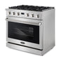 Cosmo Lumin 36" 6.0 cu. ft. Gas Range, 6 Burners, Convection Oven in Stainless Steel, COS-GRC366KB