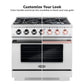 Cosmo Commercial 36" 4.5 cu. ft. Gas Range with 6 Italian Burners and Heavy Duty Cast Iron Grates in Stainless Steel
, COS-GRP366