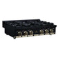 FORNO Ambassador Valente 36" Gas Cooktop, 6 Sealed Burners with Dual Ring Burner, Cast Iron Grates in Black with Antique Brass Accents and Copper Rivet Trim, FCTGS5799-36CPBLK
