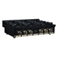FORNO Ambassador Valente 36" Gas Cooktop, 6 Sealed Burners with Dual Ring Burner, Cast Iron Grates in Black with Antique Brass Accents and Copper Rivet Trim, FCTGS5799-36CPBLK