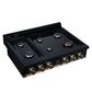 FORNO Ambassador Valente 36" Gas Cooktop, 6 Sealed Burners with Dual Ring Burner, Cast Iron Grates in Black with Antique Brass Accents and Copper Rivet Trim, FCTGS5799-36CPBLK
