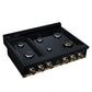 FORNO Ambassador Valente 36" Gas Cooktop, 6 Sealed Burners with Dual Ring Burner, Cast Iron Grates in Black with Antique Brass Accents and Copper Rivet Trim, FCTGS5799-36CPBLK