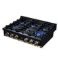 FORNO Ambassador Valente 36" Gas Cooktop, 6 Sealed Burners with Dual Ring Burner, Cast Iron Grates in Black with Antique Brass Accents and Copper Rivet Trim, FCTGS5799-36CPBLK
