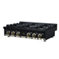 FORNO Ambassador Valente 36" Gas Cooktop, 6 Sealed Burners with Dual Ring Burner, Cast Iron Grates in Black with Antique Brass Accents and Copper Rivet Trim, FCTGS5799-36CPBLK