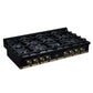 FORNO Ambassador Valente 48" Gas Cooktop, 8 Sealed Burners with 2 Dual Ring Burners, Cast Iron Grates in Black with Antique Brass Accents and Copper Rivet Trim, FCTGS5799-48CPBLK