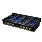 FORNO Ambassador Valente 48" Gas Cooktop, 8 Sealed Burners with 2 Dual Ring Burners, Cast Iron Grates in Black with Antique Brass Accents and Copper Rivet Trim, FCTGS5799-48CPBLK