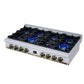 FORNO Ambassador Valente 48" Gas Cooktop, 8 Sealed Burners with 2 Dual Ring Burners, Cast Iron Grates in White with Antique Brass Accents and Copper Rivet Trim, FCTGS5799-48CPWHT