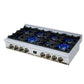 FORNO Ambassador Valente 48" Gas Cooktop, 8 Sealed Burners with 2 Dual Ring Burners, Cast Iron Grates in White with Antique Brass Accents and Copper Rivet Trim, FCTGS5799-48CPWHT