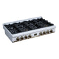 FORNO Ambassador Valente 48" Gas Cooktop, 8 Sealed Burners with 2 Dual Ring Burners, Cast Iron Grates in White with Antique Brass Accents and Copper Rivet Trim, FCTGS5799-48CPWHT