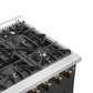 FORNO Galiano 36" 5.36 cu. ft. French Door Gas Range with 6 Sealed Burners in Black with Antique Brass Accents, FFSGS6444-36BLK
