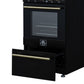 FORNO Lamazze 20" 2.05 cu.ft. Freestanding Gas Range with 4 Sealed Burners in Black with Antique Brass Accents, FFSGS6265-20BLK