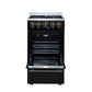 FORNO Lamazze 20" 2.05 cu.ft. Freestanding Gas Range with 4 Sealed Burners in Black with Antique Brass Accents, FFSGS6265-20BLK