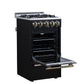 FORNO Lamazze 20" 2.05 cu.ft. Freestanding Gas Range with 4 Sealed Burners in Black with Antique Brass Accents, FFSGS6265-20BLK