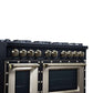 FORNO Ambassador Valente 48" 6.7 cu. ft. Gas Range, 8 Sealed Burners, Convection Oven in Black with Antique Brass Accents and Copper Rivet Trim, FFSGS6299-48CPBLK