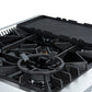 FORNO Giovanni 30" 4.32 cu. ft. Gas Range with 5 Burners, Air Fry Basket, Wok Support and Griddle in Black with Antique Brass Accents, FFSGS6274-30BLK