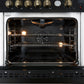 FORNO Giovanni 30" 4.32 cu. ft. Gas Range with 5 Burners, Air Fry Basket, Wok Support and Griddle in Black with Antique Brass Accents, FFSGS6274-30BLK