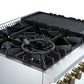 FORNO Giovanni 30" 4.32 cu. ft. Gas Range with 5 Burners, Air Fry Basket, Wok Support and Griddle in White with Antique Brass Accents, FFSGS6274-30WHT