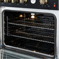 FORNO Marco 30" 4.32 cu.ft. Gas Range with 4 Burners and Temperature Gauge in Black with Antique Brass Accents, FFSGS6277-30BLK