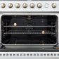 FORNO Marco 36" 5.36 cu.ft. Gas Range with 6 Burners and Temperature Gauge in Black with Antique Brass Accents, FFSGS6277-36WHT