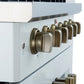 FORNO Galiano 30" 4.32 cu. ft. French Door Gas Range with 5 Sealed Burners in White with Antique Brass Accents, FFSGS6444-30WHT