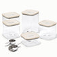 Caraway 14-Piece Glass Airtight Container Set with Magnetic Storage Organizer