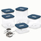 Caraway 14-Piece Glass Airtight Container Set with Magnetic Storage Organizer