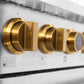 Kucht 36" 5.2 cu. ft. 6 Burner Natural Gas Dual Fuel Range in Stainless Steel with Gold Accents and Digital Thermostat