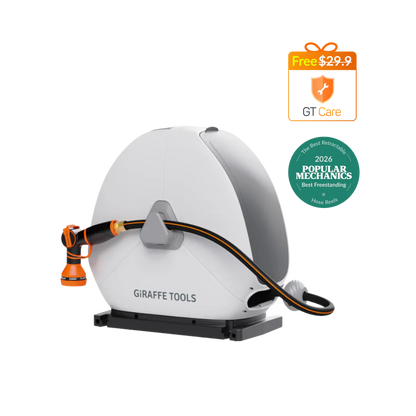 Ground-Mounted Retractable Hose Reel-1/2in-82ft