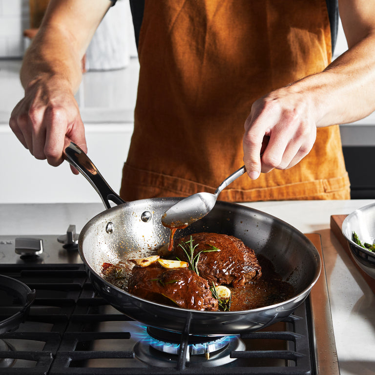 Henckels 10" Stainless Steel Fry Pan with Lid, CLAD H3 Series