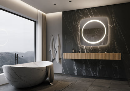 Paris Mirror 40" x 40" Square Halo Illuminated Mirror 6000K