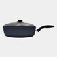 HD Nonstick Square Saute Pan with Glass Lid - Induction