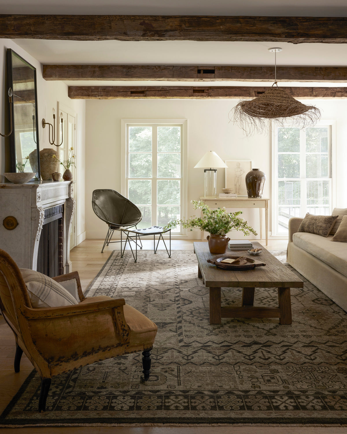 Loloi Heirloom HQ-06 Bone / Charcoal area rug - image 7