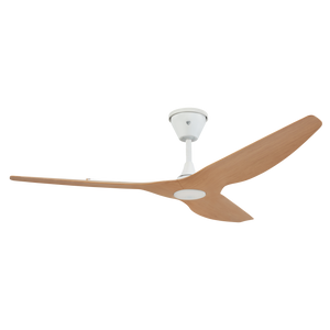 Big Ass Fans Haiku Coastal 60" Marine-Grade Outdoor Ceiling Fan - Caramel Airfoils / White Motor, with Integrated LED - Includes 10" Downrod